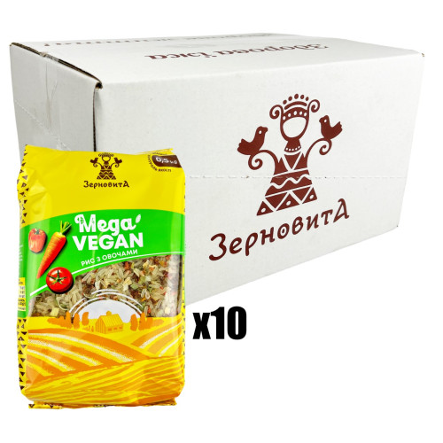 Зерновита .Мега Веган Рис з овочами 0,5кг (1/10^3) Зерновита .Мега Веган Рис з овочами 0,5кг (1/10^3)
