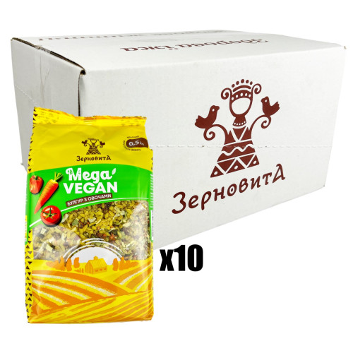 Зерновита .Мега Веган Булгур з овочами 0,5кг (1/10^3) Зерновита .Мега Веган Булгур з овочами 0,5кг (1/10^3)