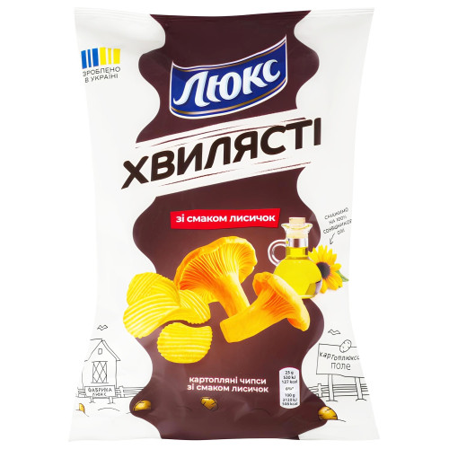 Чіпси Люкс Лисички (хвилясті) 125г. (1/22) Чіпси Люкс Лисички (хвилясті) 125г. (1/22)