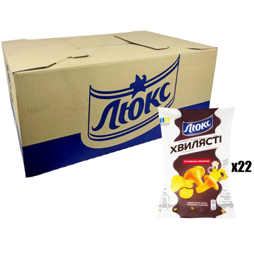 Чіпси Люкс Лисички (хвилясті) 125г. (1/22) Чіпси Люкс Лисички (хвилясті) 125г. (1/22)