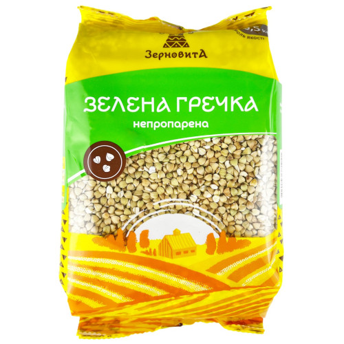 Зерновита Гречка Зелена (непропарена) 0,5кг (1/10^3) Зерновита Гречка Зелена (непропарена) 0,5кг (1/10^3)