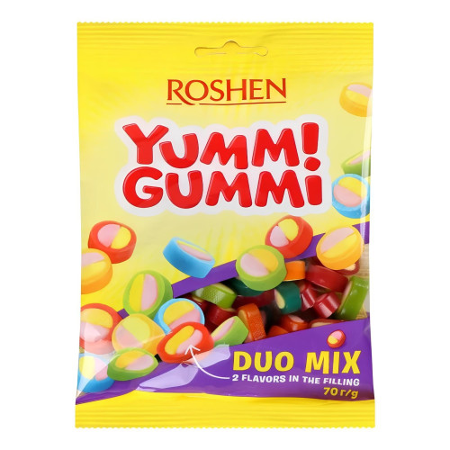 Рошен Жувальні цукерки Yummi Gummi (Дуо мікс) 70г (1/22^5)