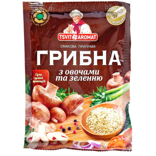 ЦветАромат Приправа Грибна з овочами та зеленню, 80г (1*10/30) (304) ЦветАромат Приправа Грибна з овочами та зеленню, 80г (1*10/30) (304)