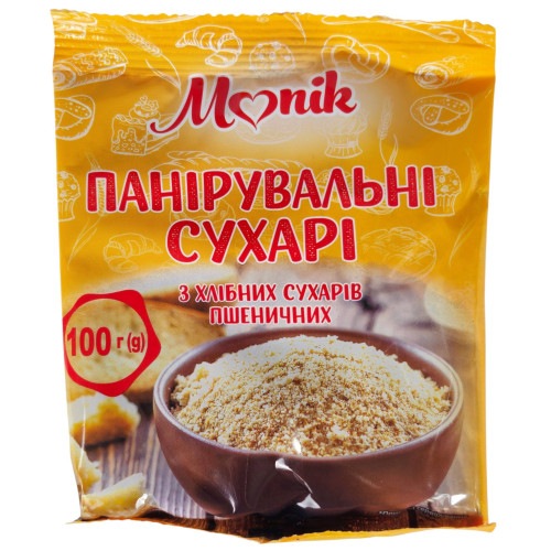 Монік Сухарі паніровочні 100г (1/25^5) Монік Сухарі паніровочні 100г (1/25^5)