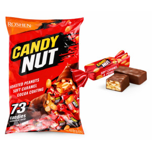 Рошен цукерки Candy Nut (червона) карамель з арахісом 1кг (1/8)