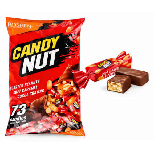 Рошен цукерки Candy Nut (червона) карамель з арахісом 1кг (1/8) Рошен цукерки Candy Nut (червона) карамель з арахісом 1кг (1/8)