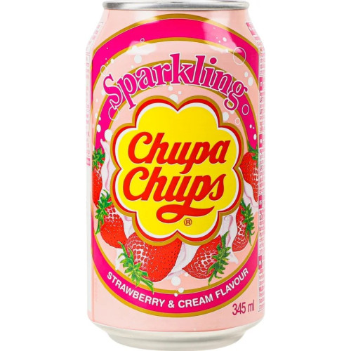 Напій газований Chupa Chups Strawberry (Полуниця) 345мл (1/24^2)