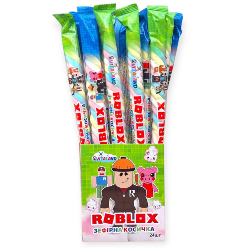 Дитяч. Зефірна косичка Roblox 15г 24шт (1/12) ПРОМО! Дитяч. Зефірна косичка Roblox 15г 24шт (1/12) ПРОМО!