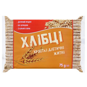 Хлібці хрусткі житні, 75г (1/48^3)