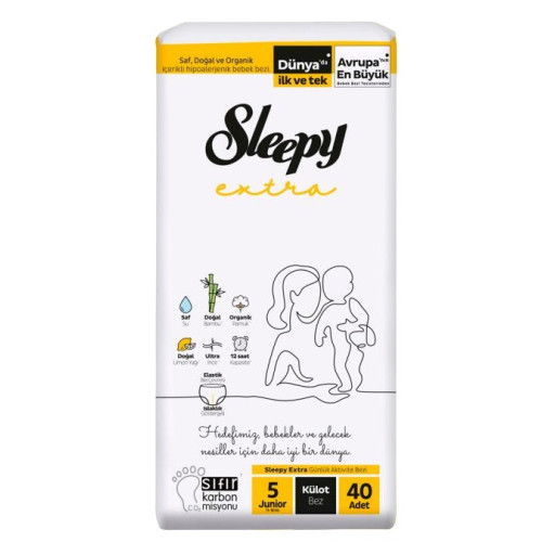 Підгузники-трусики Sleepy №5 Junior (11-18кг), 40шт (1/4) Підгузники-трусики Sleepy №5 Junior (11-18кг), 40шт (1/4)