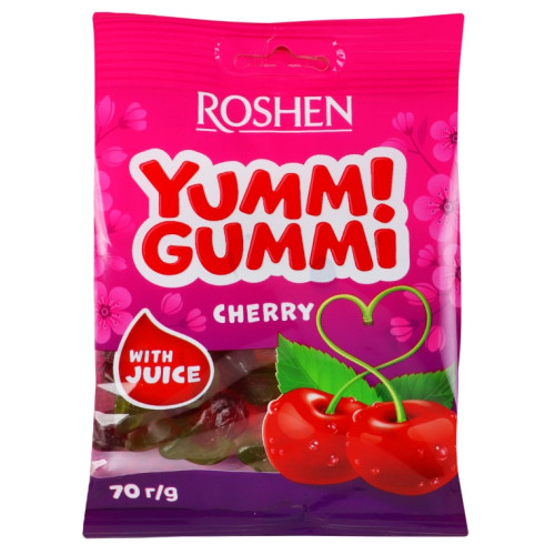 Рошен Жувальні цукерки Yummi Gummi (Вишня) 70г (1/22^5) Рошен Жувальні цукерки Yummi Gummi (Вишня) 70г (1/22^5)