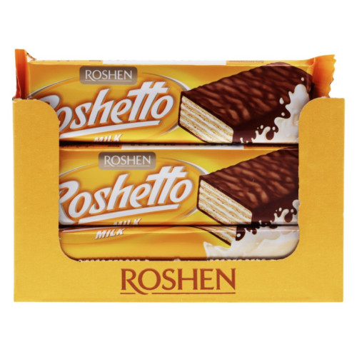 Рошен Вафельні батончики Roshetto Milk ВКФ , 34г (1*25) №3522