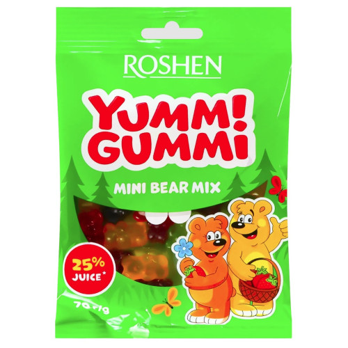 Рошен Жувальні цукерки Yummi Gummi (Ведмедик) 70г (1/22^5) Рошен Жувальні цукерки Yummi Gummi (Ведмедик) 70г (1/22^5)