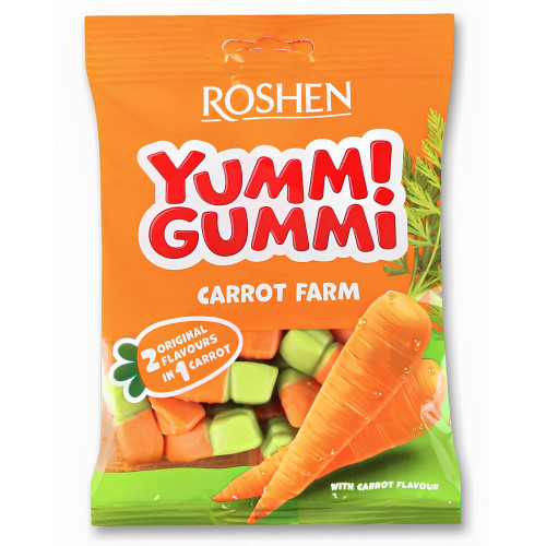 Рошен Жувальні цукерки Yummi Carrot Farm (Морква) 70г (1/22^5) Рошен Жувальні цукерки Yummi Carrot Farm (Морква) 70г (1/22^5)
