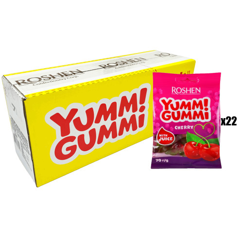 Рошен Жувальні цукерки Yummi Gummi (Вишня) 70г (1/22^5) Рошен Жувальні цукерки Yummi Gummi (Вишня) 70г (1/22^5)