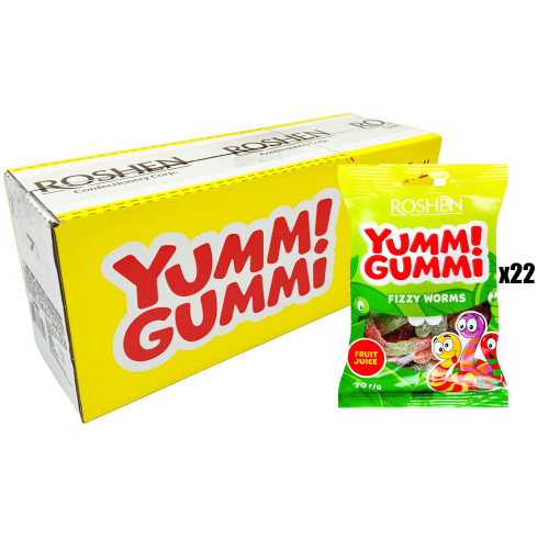 Рошен Жувальні цукерки Yummi Gummi (Черв'як) 70г (1/22^5) Рошен Жувальні цукерки Yummi Gummi (Черв'як) 70г (1/22^5)